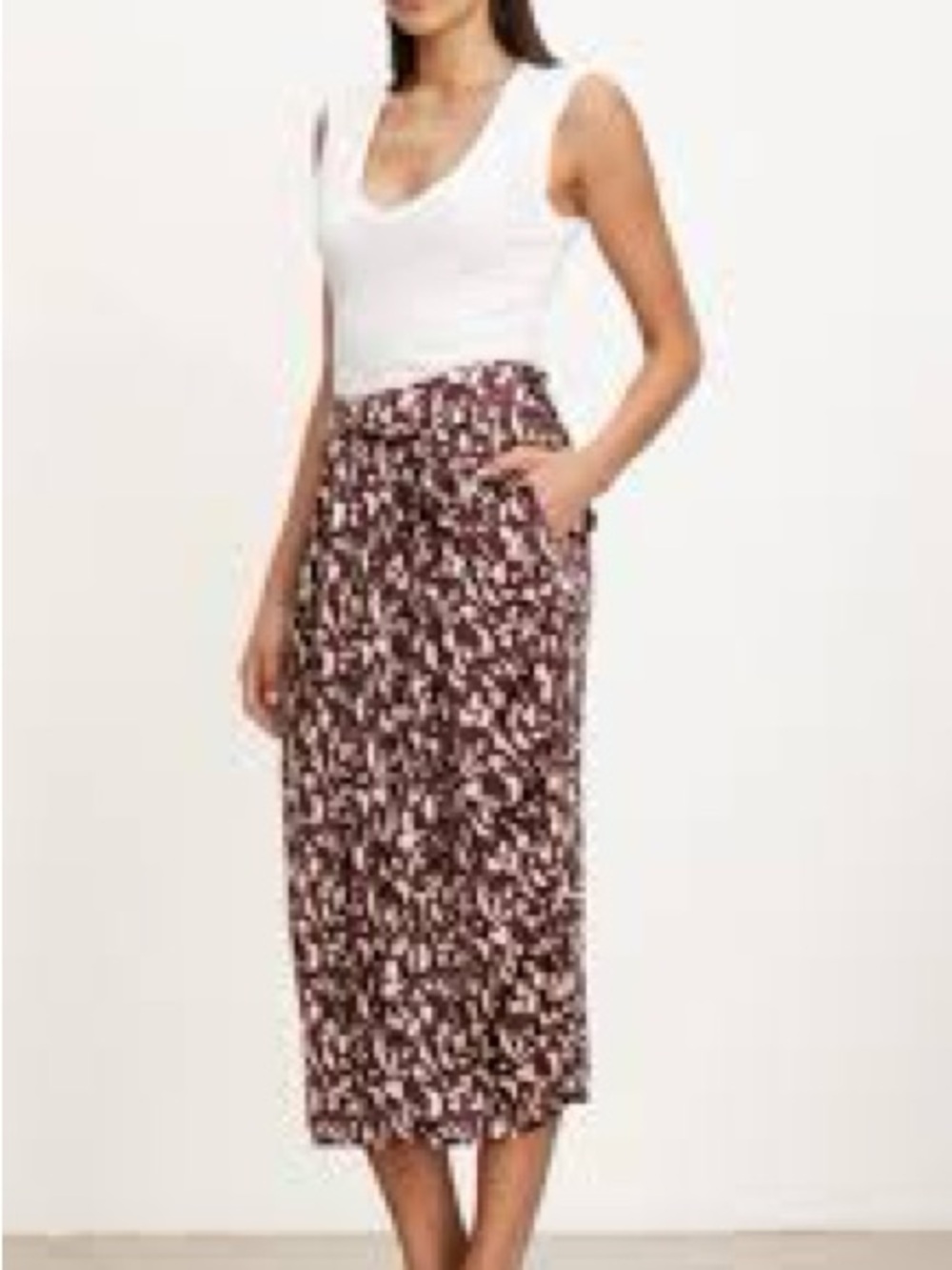 Velvet by Graham & Spencer Juno Floral Satin Midi Skirt S
